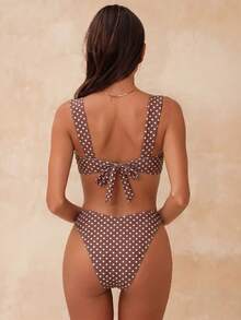 Bonvoyette Summer Hot-Selling Polka Dot Pattern Design Fashionable Beach Girl Two-Piece Bikini - Multicolor - View 2