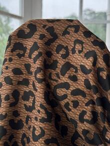SHEIN EZwear 大码女式休闲豹纹裤 - 棕色 - 查看 10