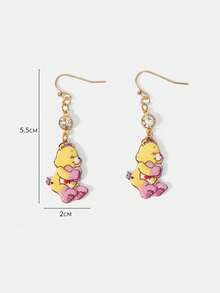 SHEIN X Care Bears New Creative Cartoon Multi-Color Cute Bear Pattern Printed Stud Earrings, IP Joint Design, Cute Personalized, Simple And Generous, Can Also Be Used As Accessories, Suitable For Various Parties, Concerts, Festivals, Exquisite Gifts - Multicolor - View 6