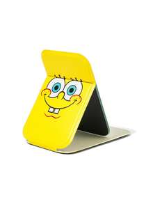 SpongeBob SquarePants | SHEIN 1個可愛圖案印花PU皮革材質粉紅色可折疊HD便攜式鏡子，可站立或手持，輕巧便攜，方便檢查妝容細節，適合旅行和通勤，海綿，卡通 - 黃色 - 查看 5