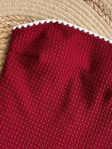 Bonvoyette Traje de baño de una pieza elegante y casual para mujer con tirante de hombro desmontable, tela texturizada con diseño de bloques de color y degradado, adecuado para vacaciones de verano en la playa, atuendos para fiestas en la playa, traje de baño de una pieza para mujer primavera/verano 2026 - Burdeos - Ver 6