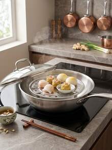 Zazumi Universal Stainless Steel Steamer With Detachable Legs, Cooking Steaming Pan And Pot Accessory, Multi-Functional Steaming Rack For , Grinding And Scratch-Proof Round Cooling Rack, Steamer Rack For Kitchen Thick Cookware Tool Seafood Boil - Silver - View 3