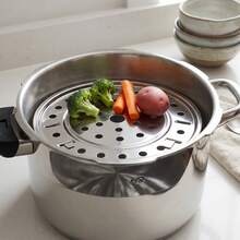 Zazumi Universal Stainless Steel Steamer With Detachable Legs, Cooking Steaming Pan And Pot Accessory, Multi-Functional Steaming Rack For , Grinding And Scratch-Proof Round Cooling Rack, Steamer Rack For Kitchen Thick Cookware Tool Seafood Boil - Silver - View 14