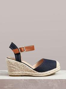 Styleloop Women's Wedge & Platform Shoes, Bohemian, Beach Vacation, Western Wind, Summer Wear, Travel Essentials - dark blue - View 1