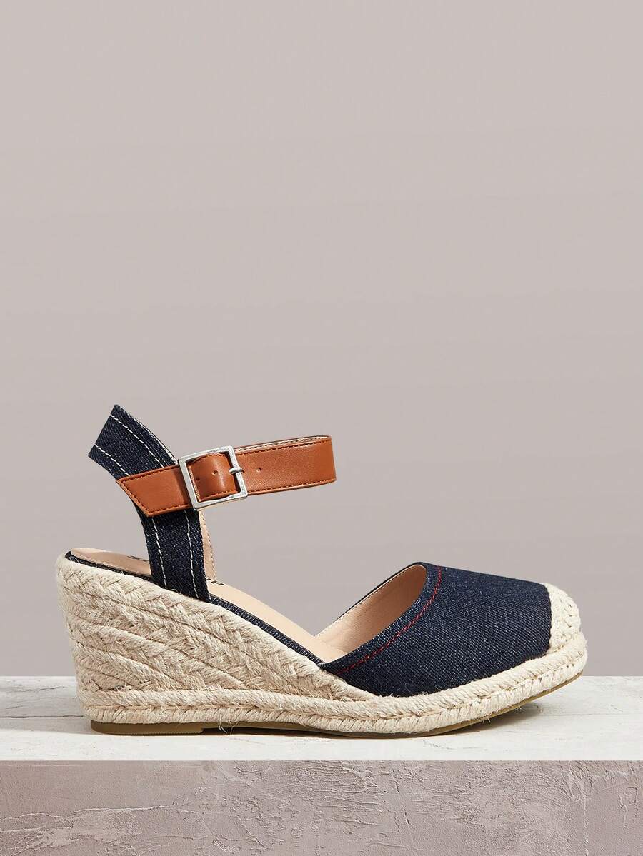 Styleloop Women's Wedge & Platform Shoes, Bohemian, Beach Vacation, Western Wind, Summer Wear, Travel Essentials - dark blue - View 1