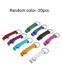 20/30 Colors Randomly Mixed Creative Aluminum Alloy Beer Beverage Bottle Opener Keychain Bottle Opener - Multicolor - View 8