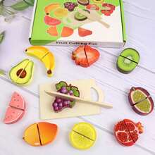 MINKOJA MINKOJA Color Box Wooden Pretend Fruit Cutting Playset With 10 Large Fruit Blocks, Kids Role Play Toy Improves Hands-On Skill, Social Ability & Fruit Cognition, Early Educational Wooden Toy, Great Birthday & Holiday Surprise Gift For Boys Girls - Multicolor - View 11