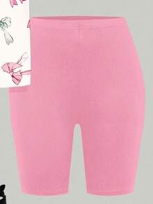 Emery Rose Kids Emery Rose Kids 2 件套 Tween 女童休闲蝴蝶结设计宽松短袖 T 恤和短裤，夏季服装 - 彩色 - 查看 4