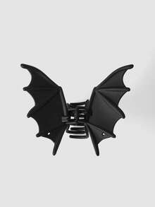 MortiRose 1pc Gothic Punk Matte Black Bat Wing Hair Clip - Elegant Metal Ponytail Claw Clip For Women,  For Halloween And Christmas Parties, Hair Accessories - Black - View 2