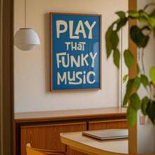 Play Music, Oil Painting, Retro Bar, Shopping Cart, Poster Layout, 70s Music Poster, Wall Painting, Frameless - "Play music" - View 2
