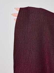 Veilorie Gaun Arab Elegan Wanita Warna Polos dengan Lengan Lentera Raglan - Merah - View 8