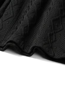Manfinity CasualCool Bộ 2 món áo sơ mi tay ngắn trơn màu và quần short họa tiết cho nam, trang phục ấm áp - màu đen - Xem 5
