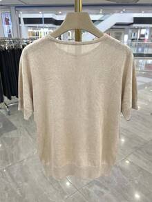 SHEIN 中老年女款圓領短袖休閒針織上衣 - 彩色 - 查看 2