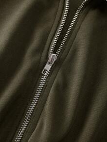 GlowEve Conjunto de dos piezas con cuello alto y cintura ceñida con cremallera para mujer - Verde militar - Ver 4