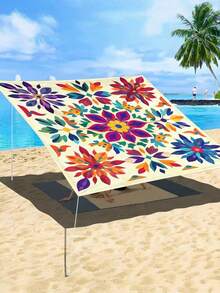 1 Stück Boho-Mandala-Muster Farbverlauf Outdoor-Sonnenschutzvorhang, einfach zu installieren und zu verstauen, für Garten, Terrasse, Poolbereich, ohne Stange, UV-beständig, Sommer-Essential, Must-Have - A - Übersicht 10