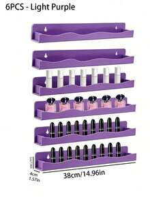 Nail Polish Wall Rack, 6 Pastel Colors Acrylic Nail Polish Floating Shelves For Multi-Purpose,Ideal Gift For Girls Teens,Great Display For Salons Retailers - Macaron Color - View 14