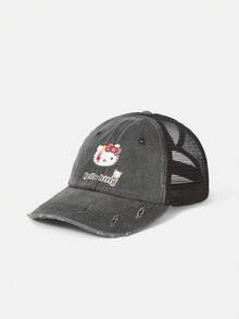 HELLO KITTY AND FRIENDS | SHEIN 1件休閒運動款可愛女款棒球帽，IP聯名設計，適合日常休閒穿搭 - 黑色 - 查看 3