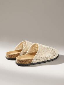 Solecia Women's Round Toe Hand-Wound Rope-Woven Closed Toe Slippers, Retro, Generous And Exquisite, Easy To Wear And Take Off, Soft Sole And Comfortable To Wear Outside Work Shoes - Apricot - View 7
