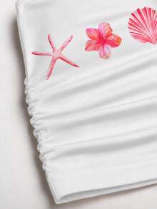 SHEIN Tween Girls Casual Simple Floral Pattern Tank Top Suitable For Summer - Multicolor - View 5