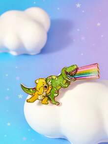 SHEIN X Care Bears 新款創意卡通動物圖案胸針，IP聯名設計，可愛個性化，簡約大方，也可作為飾品使用 - 彩色 - 查看 3