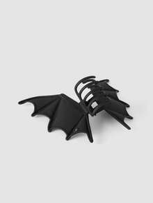 MortiRose 1pc Gothic Punk Matte Black Bat Wing Hair Clip - Elegant Metal Ponytail Claw Clip For Women,  For Halloween And Christmas Parties, Hair Accessories - Black - View 4