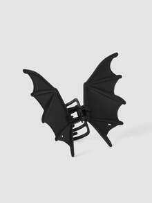 MortiRose 1pc Gothic Punk Matte Black Bat Wing Hair Clip - Elegant Metal Ponytail Claw Clip For Women,  For Halloween And Christmas Parties, Hair Accessories - Black - View 6