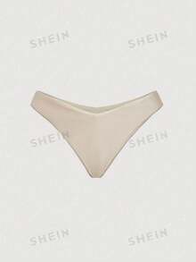 SHEIN MOD 女士亮片装饰挂脖系带泳装套装，夏季杏色比基尼，适合海滩度假，两件套，复古风，西部风女装，性感比基尼 - 杏色 - 查看 6