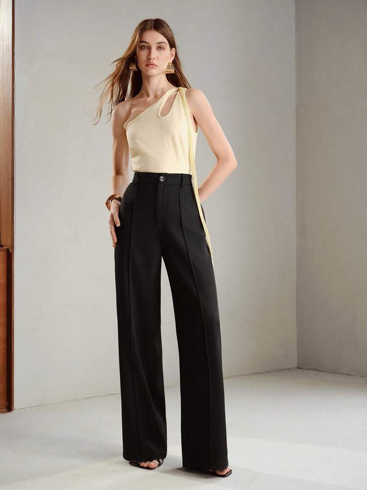 ONE SHOULDER ASYMMETRIC HEM TOP