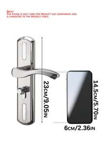 Stainless Steel Door Handle Lock Set - Polished Finish, Easy Install For Bedroom & Bathroom Doors, Includes 2-Point Security Latch - Multicolor - View 3