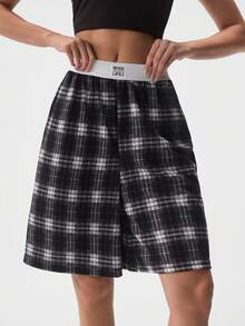 Loungeista 女士休闲格子阔腿睡裤 - 彩色 - 查看 3