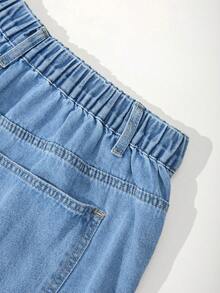 GlowEve CURVE Pantalones cortos de mezclilla lavada vintage para mujer talla grande primavera verano - Lavado ligero - Ver 8