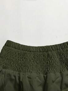 Girlism Teen Girl Teen Girl White,Ruffle Skirt Boho Long Skirt Break Paperbag Waist Frill Trim Ruffle Hem Skirt - Army Green - View 5