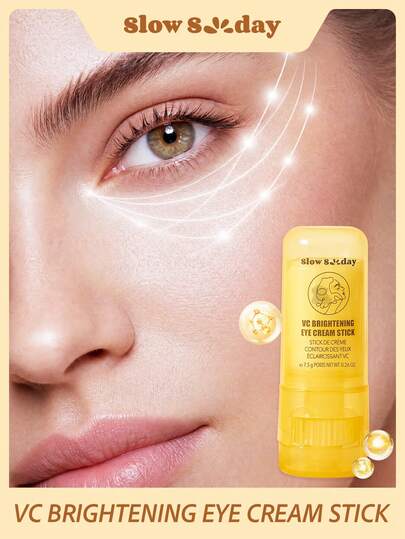 Slow Sunday VC Brightening Eye Cream Stick, Vitamin C, Moisturizing, Brightening, And Firming The Skin, K Beauty, Good Choice For Vacation, Beach, Travel Essentials, Suitable For Summer Eye Care