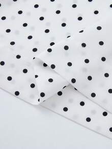 SHEIN PariChic 女款時尚百搭波點印花V領無袖洋裝 - 白色 - 查看 3