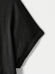 Rusticease Plus Size Vacation Casual Geometric Print Shirt - Black - View 5