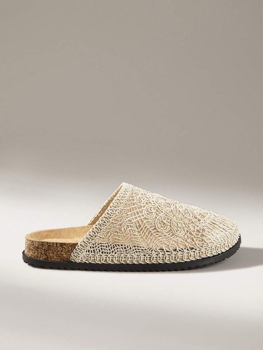 Solecia Women's Round Toe Hand-Wound Rope-Woven Closed Toe Slippers, Retro, Generous And Exquisite, Easy To Wear And Take Off, Soft Sole And Comfortable To Wear Outside Work Shoes - Apricot - View 1