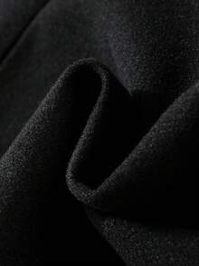 SHEIN Mantel Wol Hitam Berkerah Peter Pan Kancing Ganda untuk Anak Perempuan di Musim Gugur Saat Kembali ke Sekolah - Hitam - View 5