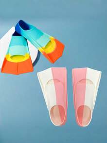 1 Piece Teen Swimming Fins, Comfortable Silicone Fins Suitable For Swimming And Diving. Sized For Beginner Adults, Runs Small, Please Order One Size Larger - Multicolor - View 2
