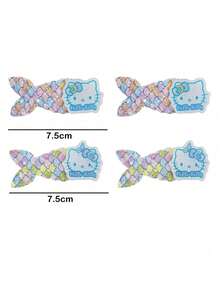 HELLO KITTY AND FRIENDS | SHEIN 4Pcs Sequined Fishtail Mermaid Hairpin Edge Clip Bangs Clip - Multicolor - View 9