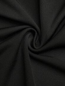 Sweetra Bodysuit nữ size lớn phong cách Âu Mỹ, cổ yếm hở lưng, đính dây xích kim loại trang trí kèm vòng cổ choker kim loại - màu đen - Xem 4