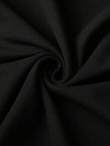 Manfinity Homme Áo thun polo nam họa tiết kẻ caro tay dài cổ bẻ nhiều màu, thường ngày dành cho chồng, mùa thu - màu đen - Xem 4
