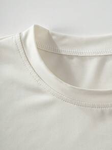SHEIN Casuvi Kids 青少年男孩字母印花T恤與長褲兩件套 - 灰色 - 查看 4