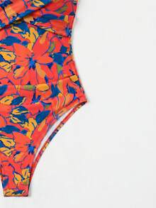 Vaclyn Traje de baño de una pieza para mujer con estampado floral aleatorio - Multicolor - Ver 3