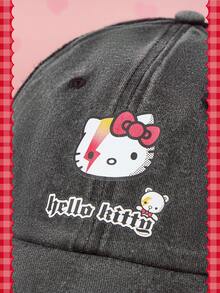 HELLO KITTY AND FRIENDS | SHEIN 1件休閒運動款可愛女款棒球帽，IP聯名設計，適合日常休閒穿搭 - 黑色 - 查看 2
