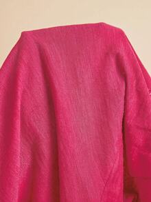 Freevana Plus Size Women's Solid Color Casual Versatile Everyday T-Shirt - Hot Pink - View 7