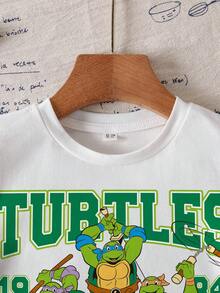 TEENAGE MUTANT NINJA TURTLES | SHEIN 青少年男孩圓領短袖休閒百搭T恤 MUTANT TURTLES - 白色 - 查看 5