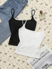 Attitoon 3pcs 95% Cotton Women's Tight-Fitting Backless Camisole, Summer Outfit For Women - Multicolor - View 7