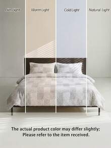 Veyra Day 2/3 Pieces100% Polyester Jacquard Texture, Soft And Skin-Friendly Bedding (Duvet Cover + 1/2 Pillowcases, No Comforter Included), All-Season Modern Polyester Bedding Collection - Multicolor - View 9