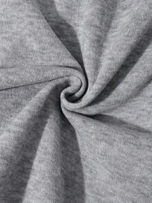 SHEIN 青少年女孩花卉灰色與白色對比腰帶休閒街頭風極簡主義運動長褲 - 彩色 - 查看 7
