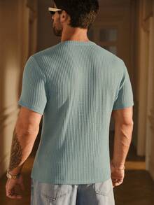 SIGLOCORE Men's Solid Color Casual Versatile Daily Travel Short Sleeve T-Shirt - Green - View 2